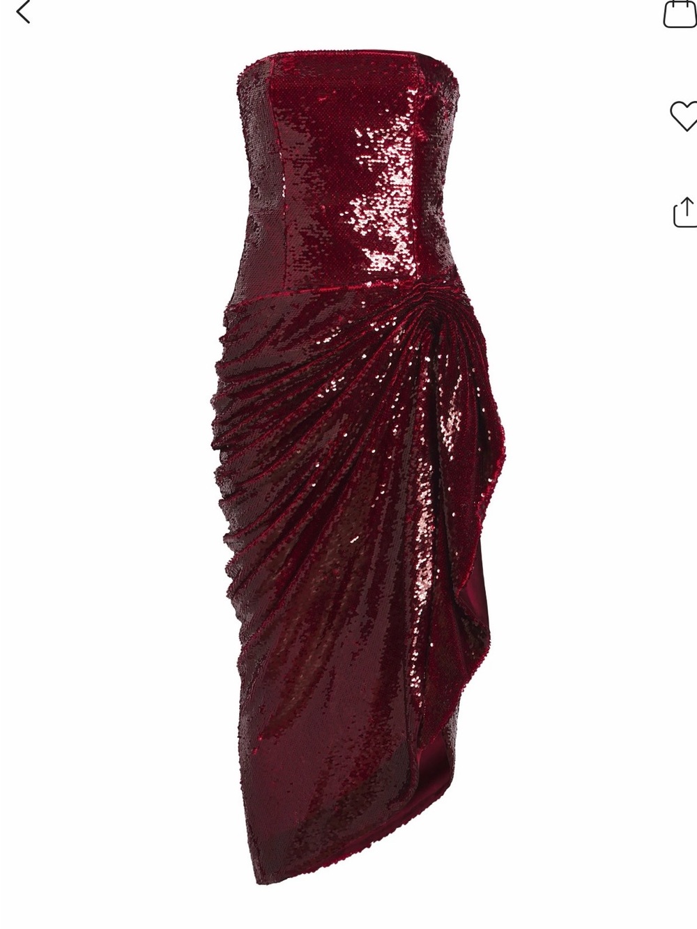 cinq à sept Strapless Sequin Midi Dress in Deep Wine